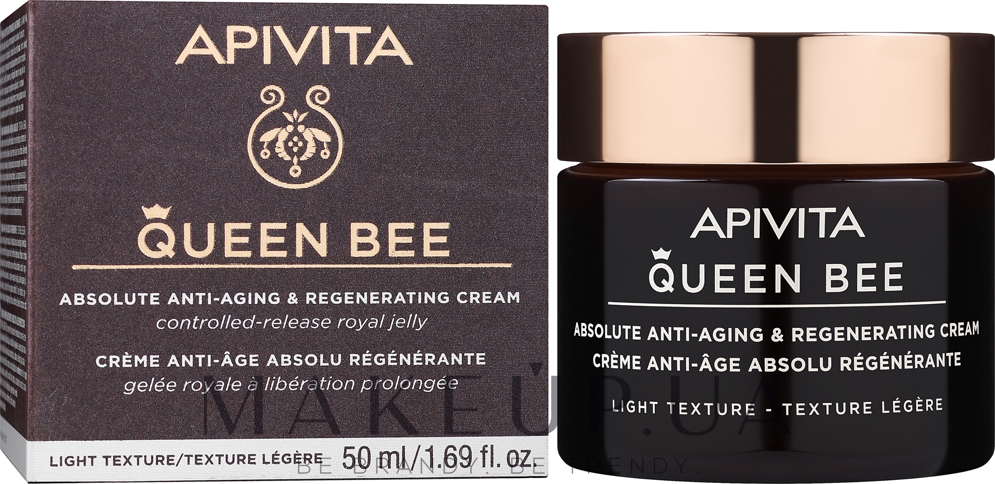 Антивіковий регенерувальний крем для обличчя - Apivita Queen Bee Absolute Anti Aging & Regenerating Light Texture Cream — фото 50ml