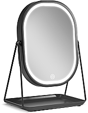 Настільне дзеркало на підставці, 10212-00, чорне - Gillian Jones Makeup Table Mirror LED-Light & Tray Black — фото N2