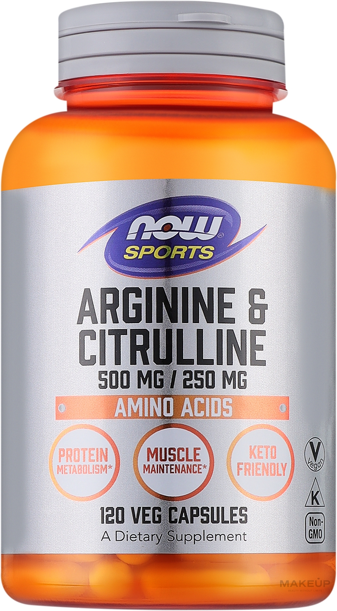 Аминокислоты "Аргинин и цитруллин" - Now Foods Arginine & Citrulline Sports — фото 120шт
