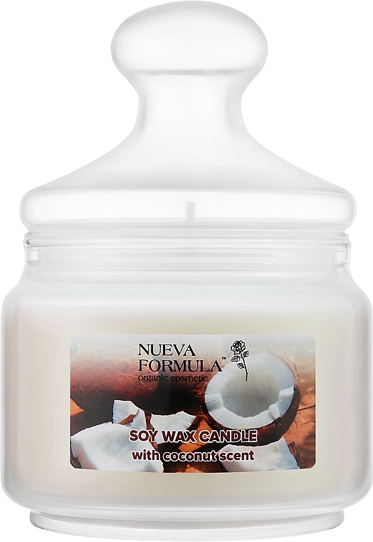 Ароматическая свеча "Кокос" в банке - Nueva Formula Soy Wax Candle — фото N1