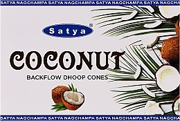Парфумерія, косметика Пахощі конуси "Кокос" - Satya Coconut Backflow Dhoop Cones