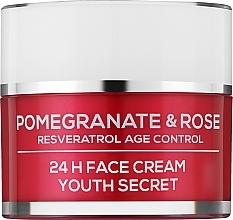Крем для лица "Секрет омоложения. Гранат и Роза" - BioFresh Via Natural Pomergranate & Rose 24H Face Cream Youth Secret — фото N1