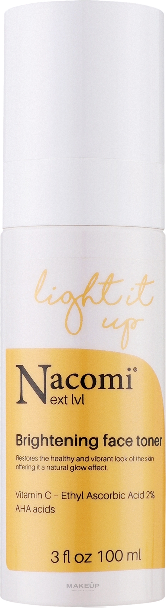 Освітлювальний тонік для обличчя - Nacomi Brightening Face Tonic — фото 100ml