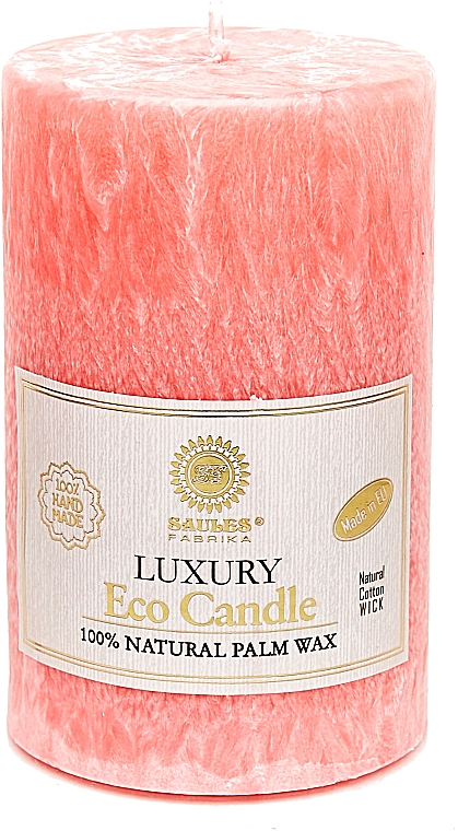 Свеча из пальмового воска, 12.5 см, розовая - Saules Fabrika Luxury Eco Candle