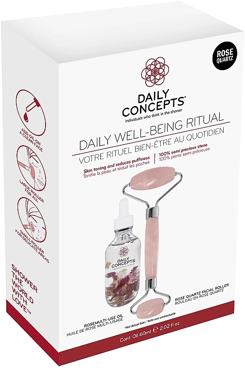 Набір - Daily Concepts Daily Well Being Ritual Rose Quartz (roller/1pcs + f/oil/60ml) — фото N1