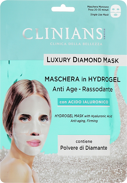 Антивікова гідрогелева маска - Clinians Luxury Diamond Mask Maschera in Hydrogel Anti Age