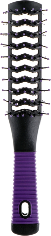 Гребінець для укладання волосся, з прорізами, подвійний, РM-8519С, фіолетово-чорний - Silver Style