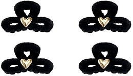 Набір затискачів для волосся, 4 шт., чорні - Lolita Accessories — фото N1