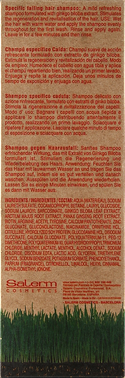 Шампунь против выпадения волос - Salerm Biokera for Treated Hair Shampoo — фото N3