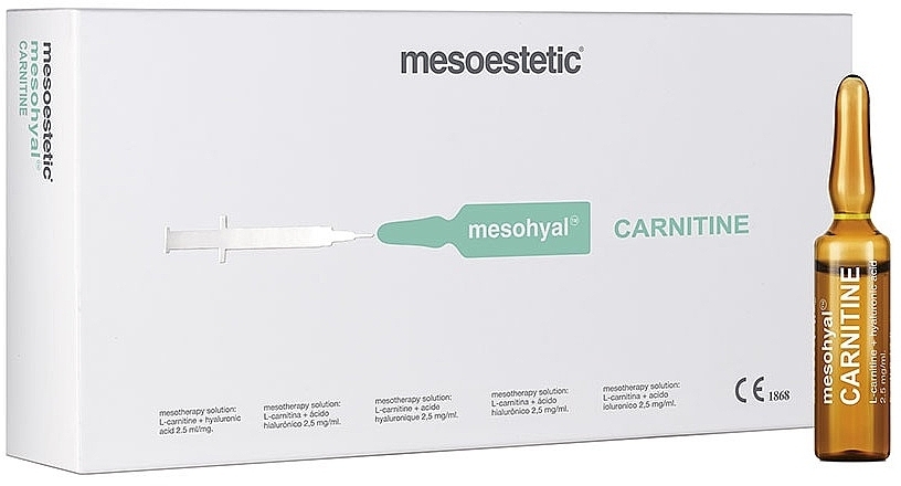 Препарат для біоревіталізації - Mesoestetic Mesohyal Carnitine — фото N1