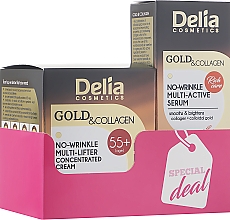 Парфумерія, косметика Набір - Delia Gold & Collagen 55+ (f/cr/50ml + f/serum/10ml)