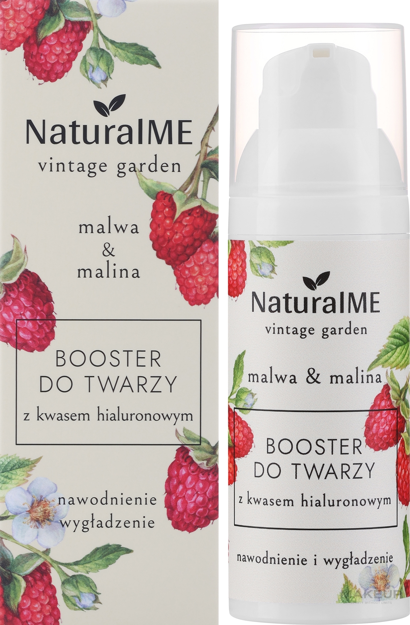 Бустер для лица с гиалуроновой кислотой "Мальва и малина" - NaturalME Vintage Garden Malwa & Raspberry Hydration & Smoothing Booster — фото 50ml