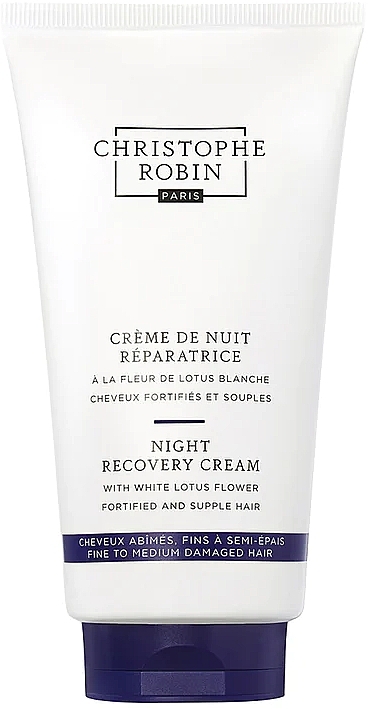 Ночной восстанавливающий крем для волос с цветком белого лотоса - Christophe Robin Night Recovery Cream With White Lotus Flower — фото N1