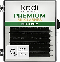 Парфумерія, косметика Накладні вії Butterfly Green C 0.10 (6 рядів: 11 мм) - Kodi Professional