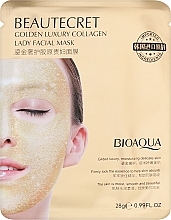 Гидрогелевая маска - Bioaqua Beautecret 24k Golden Luxury Collagen Lady Facial Mask — фото N1
