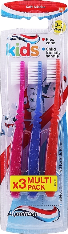 Набір дитячих зубних щіток, варіант 3 - Aquafresh Kids Triple Pack Soft — фото N1