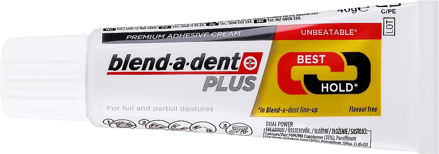 Крем для фіксації зубних протезів - Blend-A-Dent Premium Adhesive Cream Plus Dual Power Light Mint — фото N2