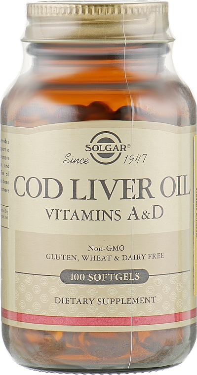Харчова добавка "Жир з печінки норвезької тріски" - Solgar Norwegian Cod Liver Oil — фото N1