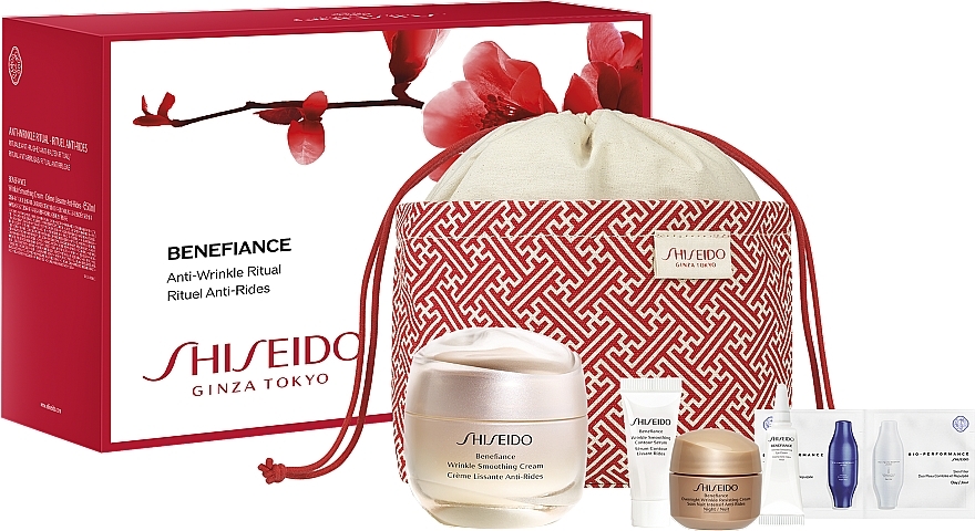 Набор, 6 продуктов - Shiseido Benefiance Wrinkle Smoothong Cream Pouch Set — фото N1