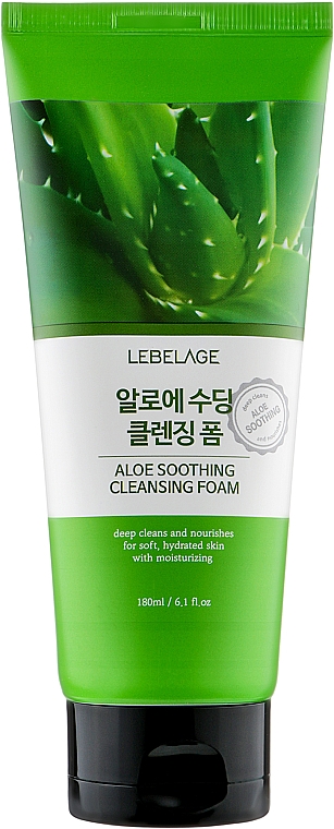 Очищающая пенка для умывания с экстрактом алоэ - Lebelage Aloe Cleansing Foam — фото N4