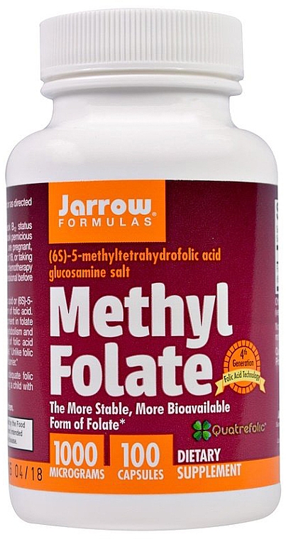 Метилфолат 1000 мкг - Jarrow Formulas Methyl Folate, 1000 mcg — фото N1