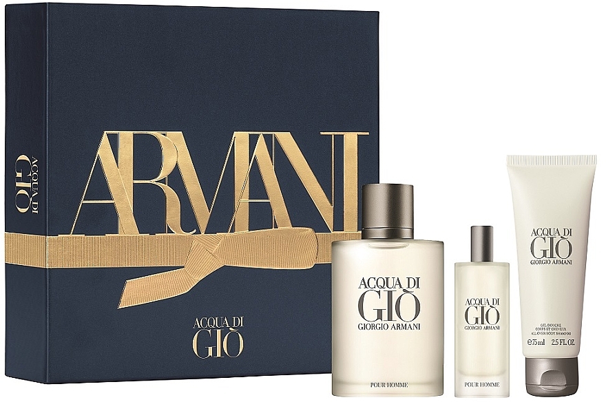 Giorgio Armani Acqua Di Gio Pour Homme - Набір (edt/100ml + edt/15ml + sh/gel/75ml)