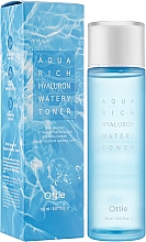 Тонер для обличчя з комплексом гіалуронової кислоти - Ottie Aqua Rich Hyaluron Watery Toner — фото N2