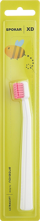 Зубная щетка "XD Ultrasoft", детская, бело-розовая - Spokar XD Ultrasoft — фото N1
