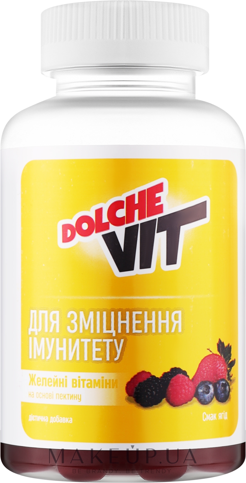 Желейні вітаміни на основі пектину для зміцнення імунітету, смак ягід - Dolche Vit — фото 60шт