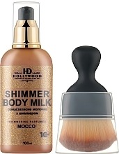 Набір - HD Hollywood Shimmer Body Mocco Set (b/milk/100ml + brush) — фото N1