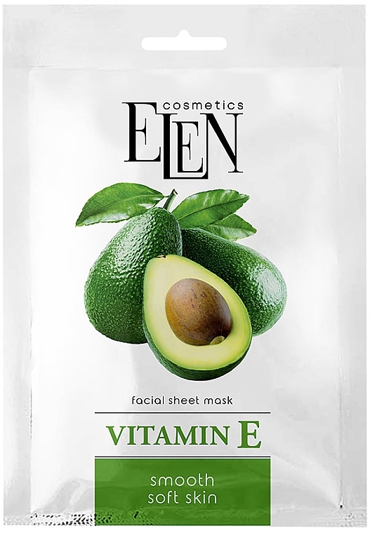 Тканинна маска для обличчя - Elen Cosmetics Vitamin E — фото N1