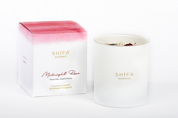 Свеча в стекле - Shifa Aromas Candle Glass Midnight Rose — фото N1