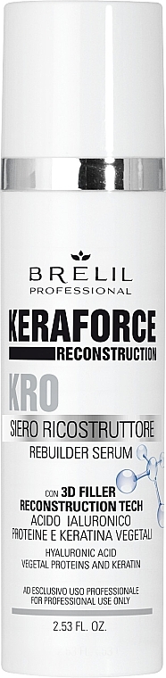 Восстанавливающая сыворотка для волос - Brelil Keraforce KR0 Rebuilder Serum — фото N1