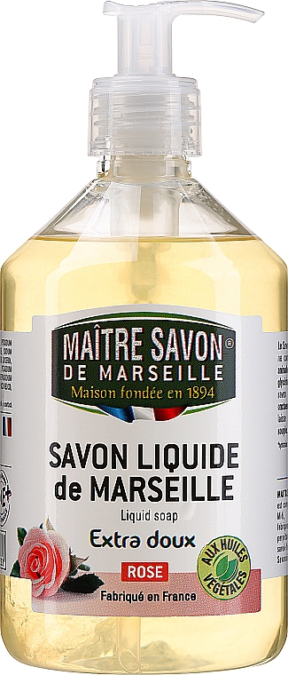 Рідке марсельське мило "Троянда" - Maitre Savon De Marseille Savon Liquide De Marseille Rose Liquid Soap — фото N1