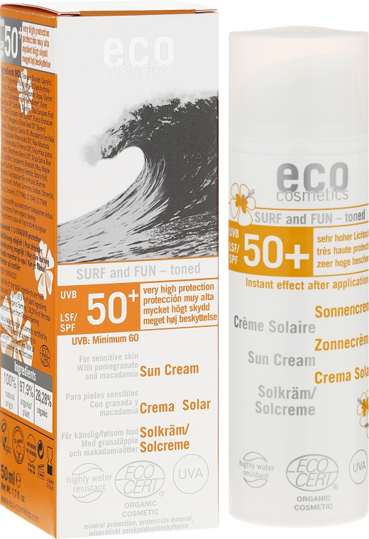 Екстраводостійкий сонцезахисний крем - Eco Cosmetics Surf & Fun Extra Waterproof Sunscreen SPF 50+ — фото N1
