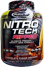 Протеїн сироватковий "Шоколадне брауні з помадкою" - Muscletech Nitro Tech Ripped Chocolate Fudge Brownie — фото N1