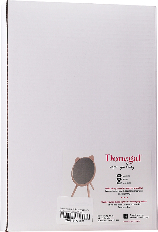 Дзеркало одностороннє на ніжках "Кішечка", 4544, рожеве - Donegal — фото N2