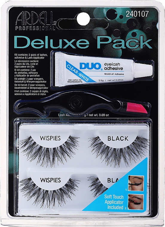 Накладные ресницы с клеем - Ardell Deluxe Pack Wispies Lashes with Applicator and Eyelash Adhesive 1 Set — фото N1