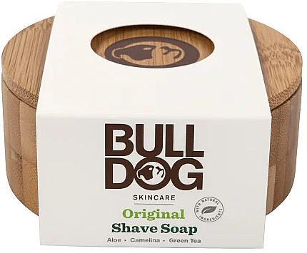 Мыло для бритья в бамбуковой мыльнице - Bulldog Skincare Original Shave Soap In A Bamboo Bowl — фото N1