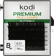 Парфумерія, косметика Накладні вії Butterfly Green B 0.10 (6 рядів: 14 мм) - Kodi Professional