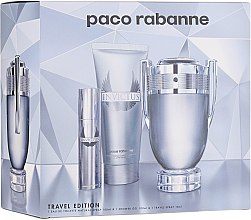 Духи, Парфюмерия, косметика Paco Rabanne Invictus Travel Edition - Набор (edt/100ml + sh/gel/100ml + b/spr/10ml)