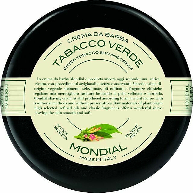Крем для бритья "Plexi Tabacco Verde" - Mondial Shaving Cream Wooden Bowl — фото N1