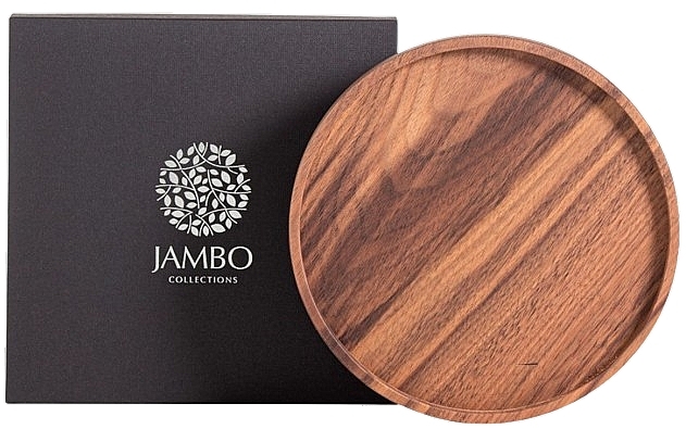 Деревянная подставка для свечей, размер L, 215 мм - Jambo Collections Walnut Candle Plate — фото N1