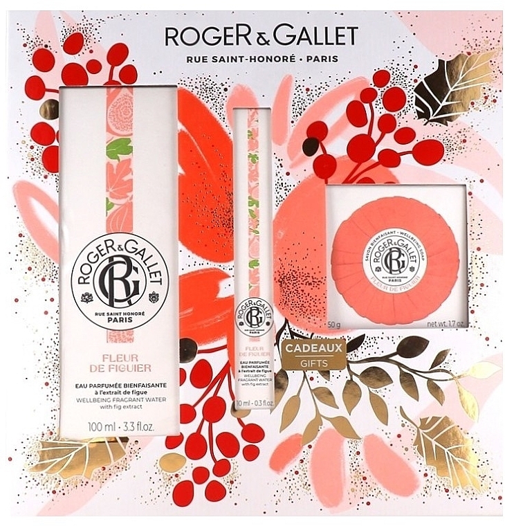 Roger&Gallet Fleur de Figuier Wellbeing - Набір (aroma/water/100ml + aroma/water/10ml + soap/50g) — фото N1