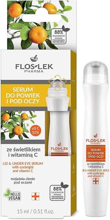 Сыворотка для кожи вокруг глаз с очанкой и витамином С - Floslek Eye Care Serum — фото N1