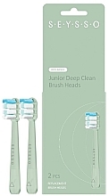 Насадки для электрической зубной щетки, 2 шт. - Seysso Junior Deep Clean Brush Heads Green — фото N1