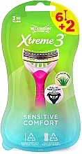 Бритва одноразовая для женщин, 8 шт. - Wilkinson Sword Xtreme 3 Sensitive Comfort — фото N1