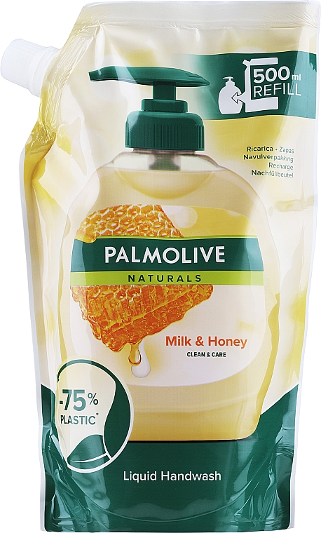 Жидкое мыло "Мед и Увлажняющее Молочко", в экономичной упаковке - Palmolive Naturel — фото N5