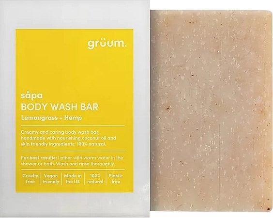 Мыло для тела с лемонграссом и маслом конопли - Gruum Sapa Body Bar Lemongrass & Hemp  — фото N1