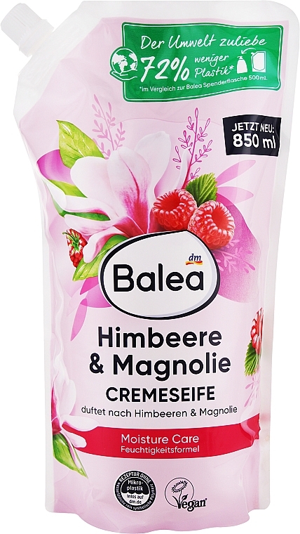 Рідке крем-мило для рук з малиною й магнолією - Balea Raspberry & Magnolia Cream Soap — фото N3